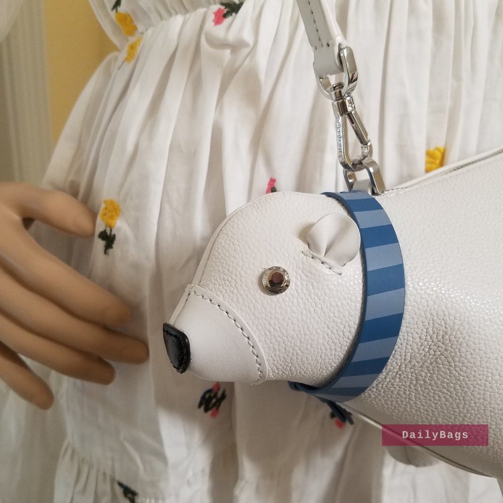BEAUTIFUL ARTIC FRIENDS POLAR ANIMAL WHITE BEAR WEARING BLUE SCARF KATE SPADE - Picture 4 of 9